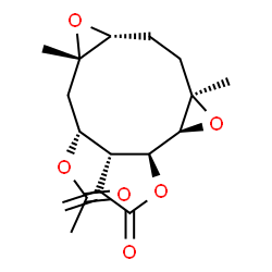 ChemSpider 2D Image | (1aS,1bS,4aR,5R,6aS,7aR,9aR)-6a,9a-Dimethyl-4-methylene-3-oxododecahydrobisoxireno[5,6:9,10]cyclodeca[1,2-b]furan-5-yl acetate | C17H22O6