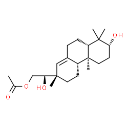 ChemSpider 2D Image | (3alpha,5beta,9beta,10alpha,13alpha,15R)-3,15-Dihydroxypimar-8(14)-en-16-yl acetate | C22H36O4