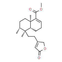 ChemSpider 2D Image | Methyl (4aR,5S,6R,8aR)-5,6,8a-trimethyl-5-[2-(5-oxo-2,5-dihydro-3-furanyl)ethyl]-3,4,4a,5,6,7,8,8a-octahydro-1-naphthalenecarboxylate | C21H30O4