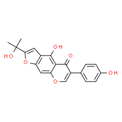 ChemSpider 2D Image | 4-Hydroxy-6-(4-hydroxyphenyl)-2-(2-hydroxy-2-propanyl)-5H-furo[3,2-g]chromen-5-one | C20H16O6