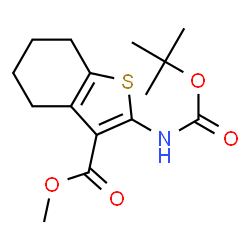 ChemSpider 2D Image | Methyl 2-((tert-butoxycarbonyl)amino)-4,5,6,7-tetrahydrobenzo[b]thiophene-3-carboxylate | C15H21NO4S