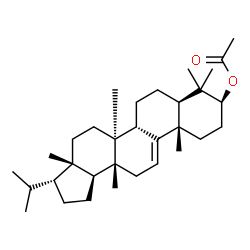 ChemSpider 2D Image | (3R,3aS,5aS,5bS,7aR,9S,11aS,13aR,13bS)-3-Isopropyl-3a,5a,8,8,11a,13a-hexamethyl-2,3,3a,4,5,5a,5b,6,7,7a,8,9,10,11,11a,13,13a,13b-octadecahydro-1H-cyclopenta[a]chrysen-9-yl acetate | C32H52O2