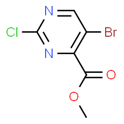 ChemSpider 2D Image | Methyl 5-bromo-2-chloro-4-pyrimidinecarboxylate | C6H4BrClN2O2
