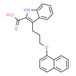 ChemSpider 2D Image | 3-[3-(1-Naphthyloxy)propyl]-1H-indole-2-carboxylic acid | C22H19NO3