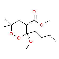 ChemSpider 2D Image | Methyl (3R,4S)-3-butyl-3-methoxy-6,6-dimethyl-1,2-dioxane-4-carboxylate | C13H24O5