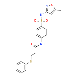 ChemSpider 2D Image | (5-Methyl-1,2-oxazol-3-yl)[(4-{[3-(phenylsulfanyl)propanoyl]amino}phenyl)sulfonyl]azanide | C19H18N3O4S2