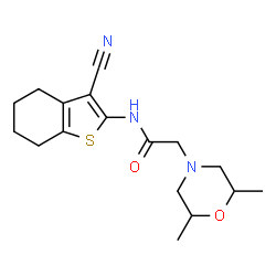 ChemSpider 2D Image | N-(3-Cyano-4,5,6,7-tetrahydro-1-benzothiophen-2-yl)-2-(2,6-dimethyl-4-morpholinyl)acetamide | C17H23N3O2S