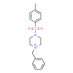 ChemSpider 2D Image | 1-Benzyl-4-[(4-methylphenyl)sulfonyl]piperazin-1-ium | C18H23N2O2S