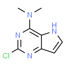 ChemSpider 2D Image | 2-Chloro-N,N-dimethyl-5H-pyrrolo[3,2-d]pyrimidin-4-amine | C8H9ClN4