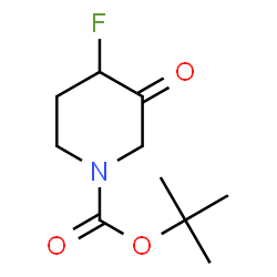 ChemSpider 2D Image | tert-butyl 4-Fluoro-3-oxopiperidine-1-carboxylate | C10H16FNO3