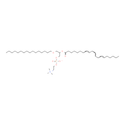 ChemSpider 2D Image | 3-(Hexadecyloxy)-2-[(8E,11E,14E)-8,11,14-icosatrienoyloxy]propyl 2-(trimethylammonio)ethyl phosphate | C44H84NO7P