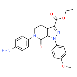 ChemSpider 2D Image | ethyl 6-(4-aminophenyl)-1-(4-methoxyphenyl)-7-oxo-1H,4H,5H,6H,7H-pyrazolo[3,4-c]pyridine-3-carboxylate | C22H22N4O4