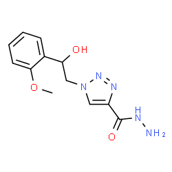 ChemSpider 2D Image | 1-[2-Hydroxy-2-(2-methoxyphenyl)ethyl]-1H-1,2,3-triazole-4-carbohydrazide | C12H15N5O3