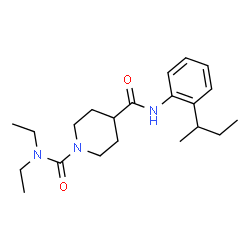 ChemSpider 2D Image | N~4~-(2-sec-Butylphenyl)-N~1~,N~1~-diethyl-1,4-piperidinedicarboxamide | C21H33N3O2