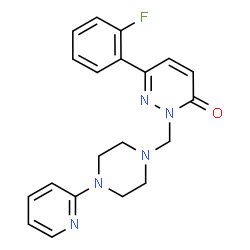 ChemSpider 2D Image | 6-(2-Fluorophenyl)-2-{[4-(2-pyridinyl)-1-piperazinyl]methyl}-3(2H)-pyridazinone | C20H20FN5O