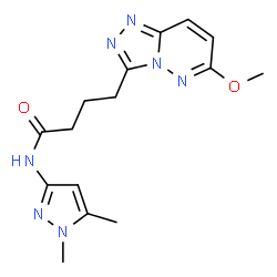 ChemSpider 2D Image | N-(1,5-Dimethyl-1H-pyrazol-3-yl)-4-(6-methoxy[1,2,4]triazolo[4,3-b]pyridazin-3-yl)butanamide | C15H19N7O2
