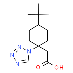 ChemSpider 2D Image | [4-(2-Methyl-2-propanyl)-1-(1H-tetrazol-1-yl)cyclohexyl]acetic acid | C13H22N4O2