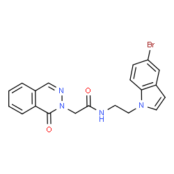 ChemSpider 2D Image | N-[2-(5-Bromo-1H-indol-1-yl)ethyl]-2-(1-oxo-2(1H)-phthalazinyl)acetamide | C20H17BrN4O2