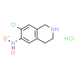 ChemSpider 2D Image | 7-Chloro-6-nitro-1,2,3,4-tetrahydroisoquinoline hydrochloride | C9H10Cl2N2O2