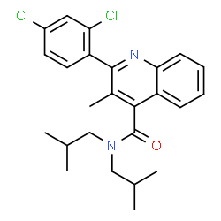 ChemSpider 2D Image | 2-(2,4-Dichlorophenyl)-N,N-diisobutyl-3-methyl-4-quinolinecarboxamide | C25H28Cl2N2O