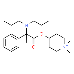 ChemSpider 2D Image | 4-{[2-(Dipropylamino)-2-phenylpropanoyl]oxy}-1,1-dimethylpiperidinium | C22H37N2O2