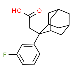 ChemSpider 2D Image | [2-(3-Fluorophenyl)adamantan-2-yl]acetic acid | C18H21FO2