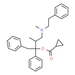 ChemSpider 2D Image | 3-Methyl-4-[methyl(2-phenylethyl)amino]-1,2-diphenyl-2-butanyl cyclopropanecarboxylate | C30H35NO2