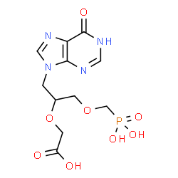 ChemSpider 2D Image | {[1-(6-Oxo-1,6-dihydro-9H-purin-9-yl)-3-(phosphonomethoxy)-2-propanyl]oxy}acetic acid | C11H15N4O8P