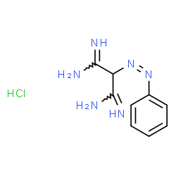 ChemSpider 2D Image | 2-[(Z)-Phenyldiazenyl]propanediimidamide hydrochloride (1:1) | C9H13ClN6