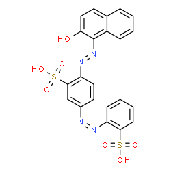 ChemSpider 2D Image | 2-[(E)-(2-Hydroxy-1-naphthyl)diazenyl]-5-[(Z)-(2-sulfophenyl)diazenyl]benzenesulfonic acid | C22H16N4O7S2