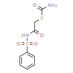 ChemSpider 2D Image | S-{2-Oxo-2-[(phenylsulfonyl)amino]ethyl} carbamothioate | C9H10N2O4S2
