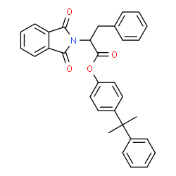 ChemSpider 2D Image | 4-(2-Phenyl-2-propanyl)phenyl 2-(1,3-dioxo-1,3-dihydro-2H-isoindol-2-yl)-3-phenylpropanoate | C32H27NO4