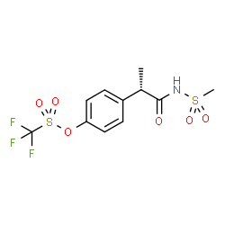 ChemSpider 2D Image | 4-{(2S)-1-[(Methylsulfonyl)amino]-1-oxo-2-propanyl}phenyl trifluoromethanesulfonate | C11H12F3NO6S2