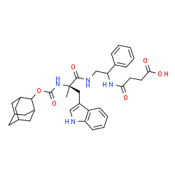ChemSpider 2D Image | 4-{[2-({N-[(Adamantan-2-yloxy)carbonyl]-alpha-methyl-D-tryptophyl}amino)-1-phenylethyl]amino}-4-oxobutanoic acid | C35H42N4O6