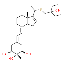 ChemSpider 2D Image | (1R,2S,3R,5Z,7E,14xi)-17-{1-[(2-Ethyl-2-hydroxybutyl)sulfanyl]ethyl}-2-methyl-9,10-secoestra-5,7,16-triene-1,2,3-triol | C27H44O4S