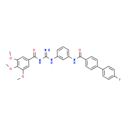 ChemSpider 2D Image | 4'-Fluoro-N-{3-[N'-(3,4,5-trimethoxybenzoyl)carbamimidamido]phenyl}-4-biphenylcarboxamide | C30H27FN4O5