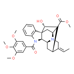 ChemSpider 2D Image | Methyl (2alpha,16xi,17S,19Z)-17-hydroxy-22-oxo-22-(3,4,5-trimethoxyphenyl)ajmal-19-en-16-carboxylate | C31H34N2O7