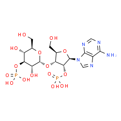 ChemSpider 2D Image | 3'-O-(3-O-Phosphono-alpha-D-glucopyranosyl)adenosine 2'-(dihydrogen phosphate) | C16H25N5O15P2