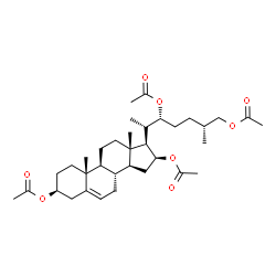 ChemSpider 2D Image | (3beta,16beta,22R,25R)-Cholest-5-ene-3,16,22,27-tetrayl tetraacetate | C35H54O8