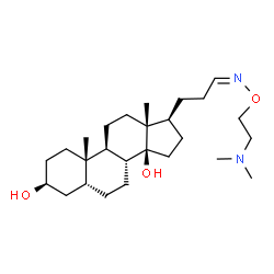 ChemSpider 2D Image | (3S,5R,8R,9S,10S,13R,14S,17S)-17-[(3Z)-3-{[2-(Dimethylamino)ethoxy]imino}propyl]-10,13-dimethylhexadecahydro-14H-cyclopenta[a]phenanthrene-3,14-diol | C26H46N2O3