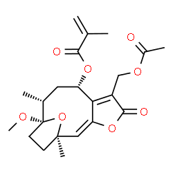 ChemSpider 2D Image | 8alpha-(2-Methylacryloyloxy)-1-O-methylhirsutinolide 13-O-acetate | C22H28O8