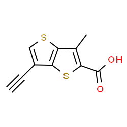 ChemSpider 2D Image | 6-Ethynyl-3-methylthieno[3,2-b]thiophene-2-carboxylic acid | C10H6O2S2