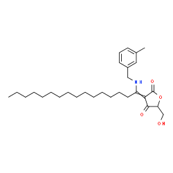 ChemSpider 2D Image | 5-(Hydroxymethyl)-3-{1-[(3-methylbenzyl)amino]hexadecylidene}-2,4(3H,5H)-furandione | C29H45NO4