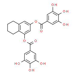 ChemSpider 2D Image | 5,6,7,8-Tetrahydronaphthalene-1,3-diyl bis(3,4,5-trihydroxybenzoate) | C24H20O10