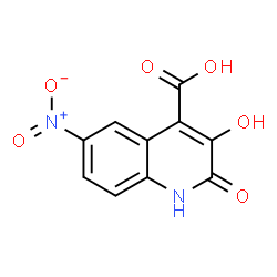 ChemSpider 2D Image | 3-Hydroxy-6-nitro-2-oxo-1,2-dihydro-4-quinolinecarboxylic acid | C10H6N2O6