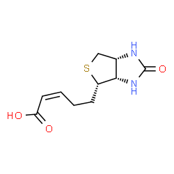 ChemSpider 2D Image | (2Z)-5-[(3aS,4S,6aR)-2-Oxohexahydro-1H-thieno[3,4-d]imidazol-4-yl]-2-pentenoic acid | C10H14N2O3S