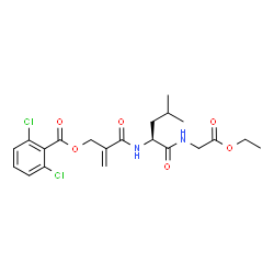 ChemSpider 2D Image | Ethyl N-(2-{[(2,6-dichlorobenzoyl)oxy]methyl}acryloyl)-L-leucylglycinate | C21H26Cl2N2O6