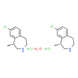 ChemSpider 2D Image | (1R)-8-Chloro-1-methyl-2,3,4,5-tetrahydro-1H-3-benzazepine hydrochloride hydrate (2:2:1) | C22H32Cl4N2O