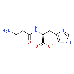 ChemSpider 2D Image | (2S)-2-(beta-Alanylamino)-3-(1H-imidazol-4-yl)propanoate | C9H13N4O3