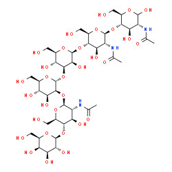 ChemSpider 2D Image | beta-D-Galp-(1->4)-beta-D-GlcpNAc-(1->2)-alpha-D-Manp-(1->3)-beta-D-Manp-(1->4)-beta-D-GlcpNAc-(1->4)-D-GlcpNAc | C42H71N3O31